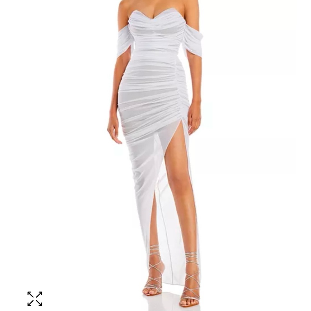 Nookie Dita Mesh Gown White/Nude XS